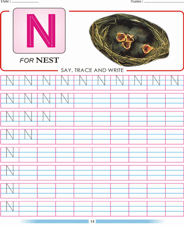 Printable Block Letter N Coloring Worksheets Free Online Coloring Pages